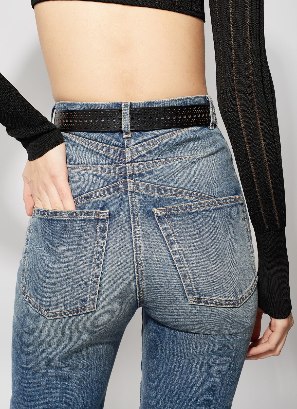 Flared denim pant ALAÏA BLUE FLARED DENIM PANT